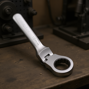 Clé combinée Fervi 19 mm avec tête à cliquet articulée - Product Image 3