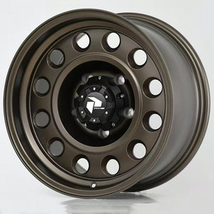 Rines <span class=keywords><strong>de</strong></span> Aleación Todoterreno Negros Mate Vintage <span class=keywords><strong>de</strong></span> 16/17 Pulgadas, 5x150 PCD, Compatibles con Toyota Land Cruiser/Tundra/Sequoia 4x4 SUV - Product Image 3