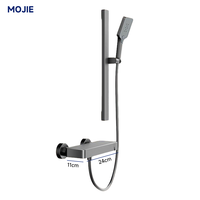 Ensemble de douche à main encastrable Construction en aluminium avec douchette haute pression, bras réglable et valve dissimulée