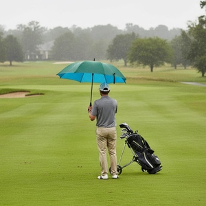 Parapluie de golf extra large en pongé avec logo personnalisé pour cadeaux d'affaires, durable, imperméable, utilisation promotionnelle pour événements - Product Image 5