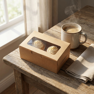 Cajas de Papel para Cupcakes con 2 Orificios y Ventana Transparente, Caja de Embalaje para Pasteles y Postres, para Fiestas de Cumpleaños, Suministros de Panadería - Product Image 4