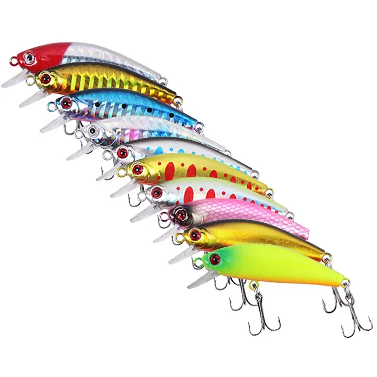 10 cores Pesca Wobbler Lure Afundando Pesca Artificial Trolling Isca dura Minnow pesca isca difícil isca