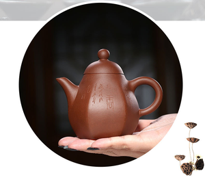 กาน้ำชาเซรามิกจีนโบราณ ยี่ซิง ซีซา ดินเผาสีม่วง 170 มล. - Product Image 4
