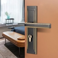 Manijas de Puerta Modernas de Latón Sólido, Cerraduras Silenciosas para Dormitorio, Manija para Puerta Principal de Apartamento, Mansión, Oficina, Hogar, Sistema de Condominio