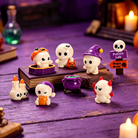 Figurines en résine miniatures d'Halloween en gros, adorables décorations de momie et de citrouille pour maisons de poupées, miniatures de micro-paysages, décoration DIY