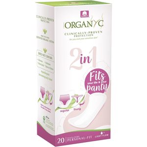 Mutandine Organyc in cotone organico certificato 100% 2-in-1 flusso leggero 20 conteggi perizoma biancheria intima normale da donna
