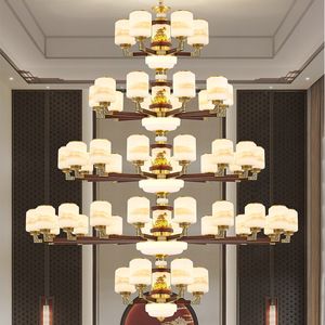 Chinese Style Chandelier All Copper Solid Wood Multi Head LED <b>Light</b> For Living Room Dining Room Villa <b>Ceiling</b> Lamp - Product Image 3