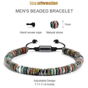 Pulsera de piedra de Ábaco de sangre de dragón Natural para hombres y mujeres, pulsera trenzada con cierre de Metal ajustable con cuentas, regalo - Product Image 2