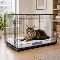 Gepolsterte Indoor-Katzenruhe-Matte mit Gestepptem Oberflächenbelag, Transparenter Seitenfenster und Rutschfester Basis für Indoor-Katzenkäfige