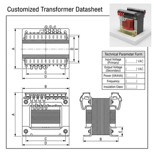 <span class=keywords><strong>Transformador</strong></span> de Potencia Eléctrico de Baja Frecuencia OEM de 440v <span class=keywords><strong>a</strong></span> <span class=keywords><strong>220v</strong></span>, 12v, 52V, <span class=keywords><strong>125v</strong></span> <span class=keywords><strong>a</strong></span> <span class=keywords><strong>220v</strong></span>, 100va, 200va, 500va, 1000va, 50va, 2000va - Product Image 2