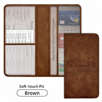 Porte-documents de véhicule en cuir PU personnalisé avec logo, pour immatriculation, assurance, permis de conduire – Promotionnel
