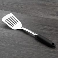 Spatule de cuisine en acier inoxydable à surface brossée, poignée ergonomique antidérapante, spatule de cuisine