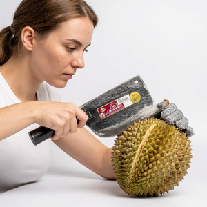 Jaya Mata Hand Forged Carbon Steel Durian Knife with Cast <b>Iron</b> Handle <b>6</b> in Ambidextrous Traditional Style Multi-Purpose - Product Image 1