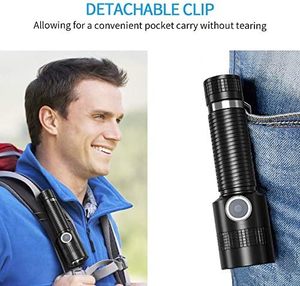 Torcia a <span class=keywords><strong>LED</strong></span> Super luminosa tattica tattica piccola torcia <span class=keywords><strong>10000</strong></span> Lumen ricaricabile 4 modalità cavo di ricarica magnetica per - Product Image 4