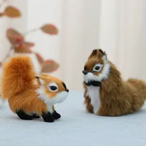 시뮬레이션 다람쥐 회색 다람쥐 봉제 장난감 크리스마스 트리 동물 장식품 선물 공예 현실적인 모피 다람쥐