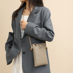 Bolso Bandolera Mini para Teléfono, de Cuero Genuino, Vertical, Pequeño, para Mujer, Venta al Por Mayor de Fábrica - Product Image 1