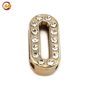 <b>Light</b> Gold Metal Slider Letters with Rhinestones DIY Custom <b>Name</b> Letter Sliders for Amulet Dog Collar Decoration - Product Image 6