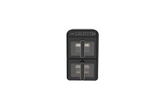 Friteuse à air électrique double empilable moderne avec double panier visible en métal de 11 L pour un usage domestique - Product Image 2