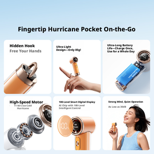Nuovo Mini Ventilatore Portatile ad Alta Velocità 2026, Turbofan Digitale a 100 Livelli per Esterni - Product Image 2