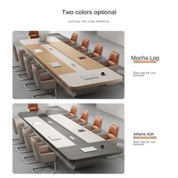 Table de conférence d'affaires moderne haut de gamme, grande table de négociation de bureau, minimaliste, luxueuse, en bois massif, extensible, mobile, ignifuge