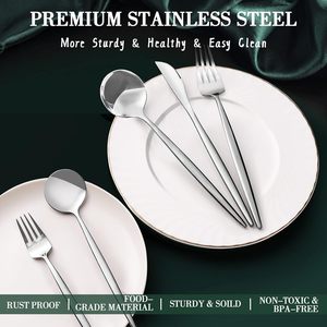 Juego de cubiertos de 60 piezas, cubiertos cuadrados de acero inoxidable, juego de cubiertos para <span class=keywords><strong>12</strong></span> vajillas de grado alimenticio PARA CENA - Product Image 5