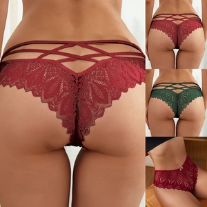 Panty <span class=keywords><strong>de</strong></span> poliéster 100% transparente, transpirable, sostenible, <span class=keywords><strong>de</strong></span> talle medio, ultrafino, con <span class=keywords><strong>encaje</strong></span> completo, sexy, para mujer, al por mayor - Product Image 2
