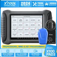 XTOOL X100 PAD3 Elite avec programmeur de clés auto KC100, outils de diagnostic automobile, programmation IMMO et de clés, toutes clés perdues, 38 services, CAN FD