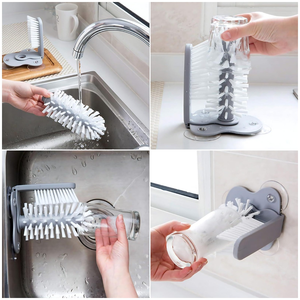 Kitchen Sink <b>Bottles</b> Cleaner <b>Brushes</b> Glass Water Cleaning Wine Cup <b>Brush</b> With Suction - Product Image 6