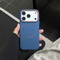 Coque de téléphone magnétique antichoc en métal mat avec support d'objectif coloré pour iPhone 18 Pro Max 17 16 15 14 Pro 13 Pro Max, fine et rigide