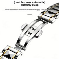 Montre à quartz Aili Feida pour femme, boîtier en alliage, bracelet en acier inoxydable, 9 mm, étanche, lumineuse, ultra-fine, double fermoir papillon, style professionnel