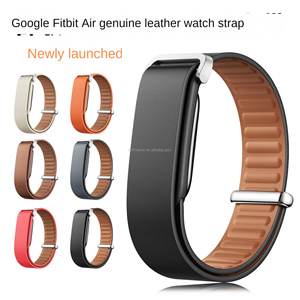 Bracelet réglable en cuir véritable souple compatible avec Google Fitbit Air, bracelet de remplacement en cuir de qualité supérieure pour montre - Product Image 1