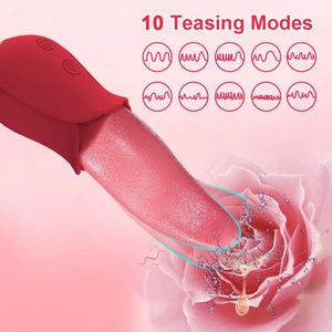 Lingua fiore rosa vibratore per le donne altri prodotti del sesso per il capezzolo clitoride stimolazione giocattoli sessuali - Product Image 3