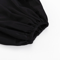Robe décontractée sexy pour femmes Enyami, collection printemps romantique, manches longues bouffantes, taille haute, col en V, coupe trapèze, noire