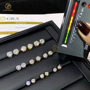 Orecchini a Lobo in Moissanite con Diamanti VVS Taglio Rotondo da 5mm 6.5mm 8mm in Argento Sterling 925 per Uomo e Donna a Prezzi di Fabbrica all'Ingrosso - Product Image 2