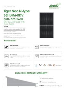 <b>Jinko</b> Tiger Neo N-Type Solar <b>Module</b> 66HL4M-BDV 610w 615w 620w 625w Solar Panels With Good Quality - Product Image 2