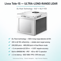 Livox Tele-15 LiDAR longue portée, détection 500m, réflectivité 10% à 320m, technologie IMU intégrée pour la conduite autonome