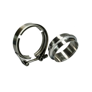 POYRACING Kit de colliers de fixation pour tuyau d'échappement en acier inoxydable, colliers mâles et femelles de 3,5 pouces, finition polie - Product Image 4