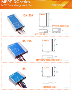 Contrôleur solaire MPPT 12V 24V adapté, régulateur de charge 20A 10A - Product Image 2