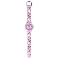 Nouveau dessin animé mignon enfants acrylique bande plastique mouvement à Quartz 3ATM résistant à l'eau pointeur affichage montre-bracelet