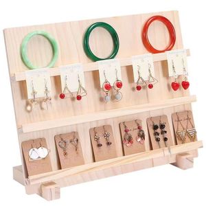 Solid Wood Multi Layer Jewelry Display Rack For Earrings Bracelets Studs Pine Material Display Board Storage Organizer - Product Image 1