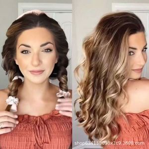 Bigoudis sans chaleur en mousse souple, rouleaux magiques pour boucles, bandeau en soie pour grandes ondulations, vente en gros pour femmes - Product Image 4