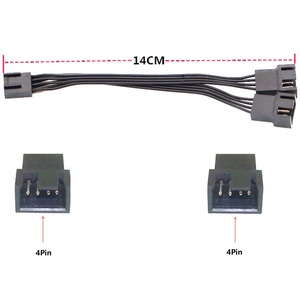 1'den 2'ye Bilgisayar Soğutma Fanı 4 Pin Kablo Anakart 4 Pin - Çift 4 Pin Splitter CUP PWM Fan Kablosu - Product Image 3