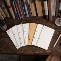 Cahiers à feuilles mobiles imprimés A5 écologiques en gros, papier ligné rechargeable, reliure à 6 anneaux, pages intérieures rechargeables