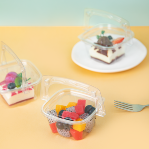 Caixa de Cheesecake Basque Tiramisu PET Totalmente Transparente e Descartável para Celebridades da Internet, Tampa Grossa para Sushi e Salada - Product Image 3