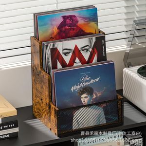 Wooden Magazine <b>Rack</b> Multi Compartment Storage Box For <b>Records</b> And Magazines Durable Solid Wood Design - Product Image 3