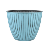 Pot de fleurs cylindrique vertical en PP, couleur Teal, 15 pouces, durable, léger, avec trou de drainage, pour extérieur/intérieur