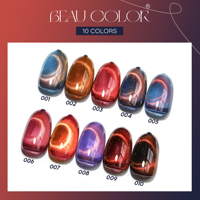 Beau Color Factory Nouvelle Arrivée 10 Couleurs Vernis Gel Magnétique Effet Œil de Chat Coucher de Soleil Haute Pigmentation Sans TPO/HEMA OEM ODM