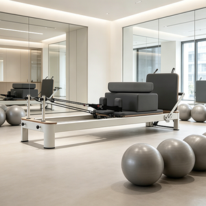 Precio de Fábrica: Reformer de Pilates de Aleación de Aluminio Blanco, <span class=keywords><strong>Venta</strong></span> al por Mayor para Centros de Bienestar Comerciales - Product Image 1