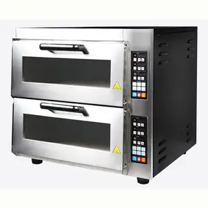 Commercial Electric Pizza Oven 3000W double Deck Baking Fire Stone Pizza Maker