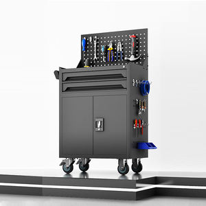 ओमेडा qxgjc हार्डवेयर ऑटो मरम्मत उपकरण कैबिनेट कार्ट ट्रॉली मोबाइल फैक्ट्री आयरन 2 ड्रॉअर चोरी रोधी 3-पॉइंट लॉकिंग 150 किलो लोड - Product Image 4